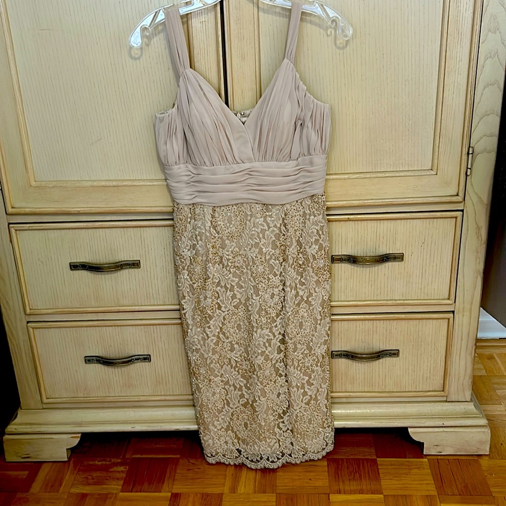 Beautiful beaded cream cocktail dress. - Picture 1 of 4
